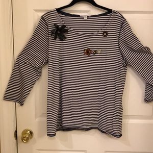 Women’s long sleeve embellished top